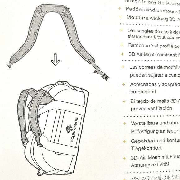 Eagle Creek Handbags - EAGLE CREEK Quick Snap Strap convert to backpack No Matter What Duffel NWT black